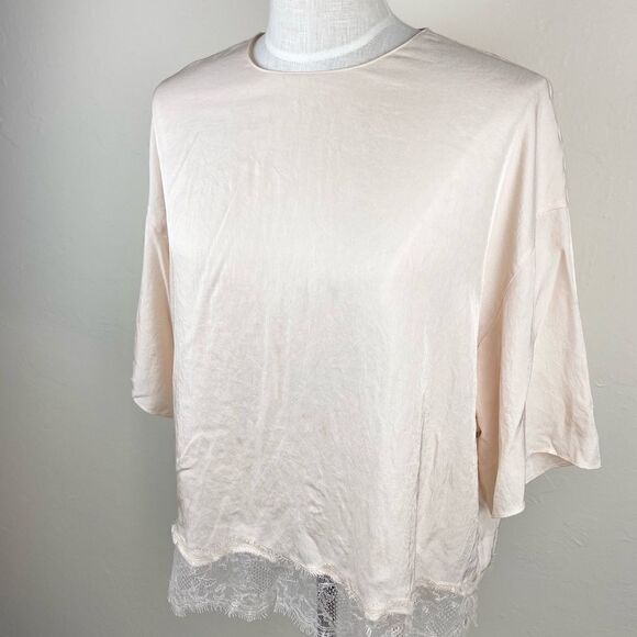 Vince Lace Trim Tee in Pale Alder - Picture 3 of 7